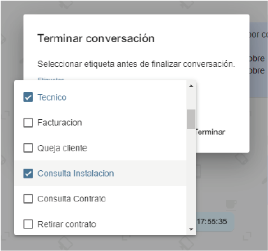 Etiquetado de chats