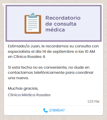 Template con botón de llamada